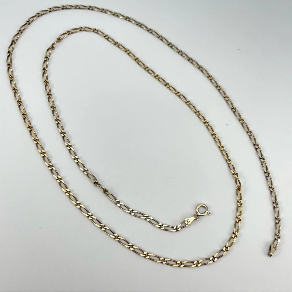 Beautiful Sterling Silver Italy Milor Figaro Chain Necklace 30” Long